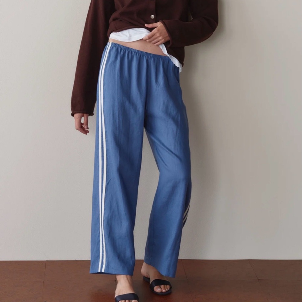 Donni Linen Stripes Crop Pants